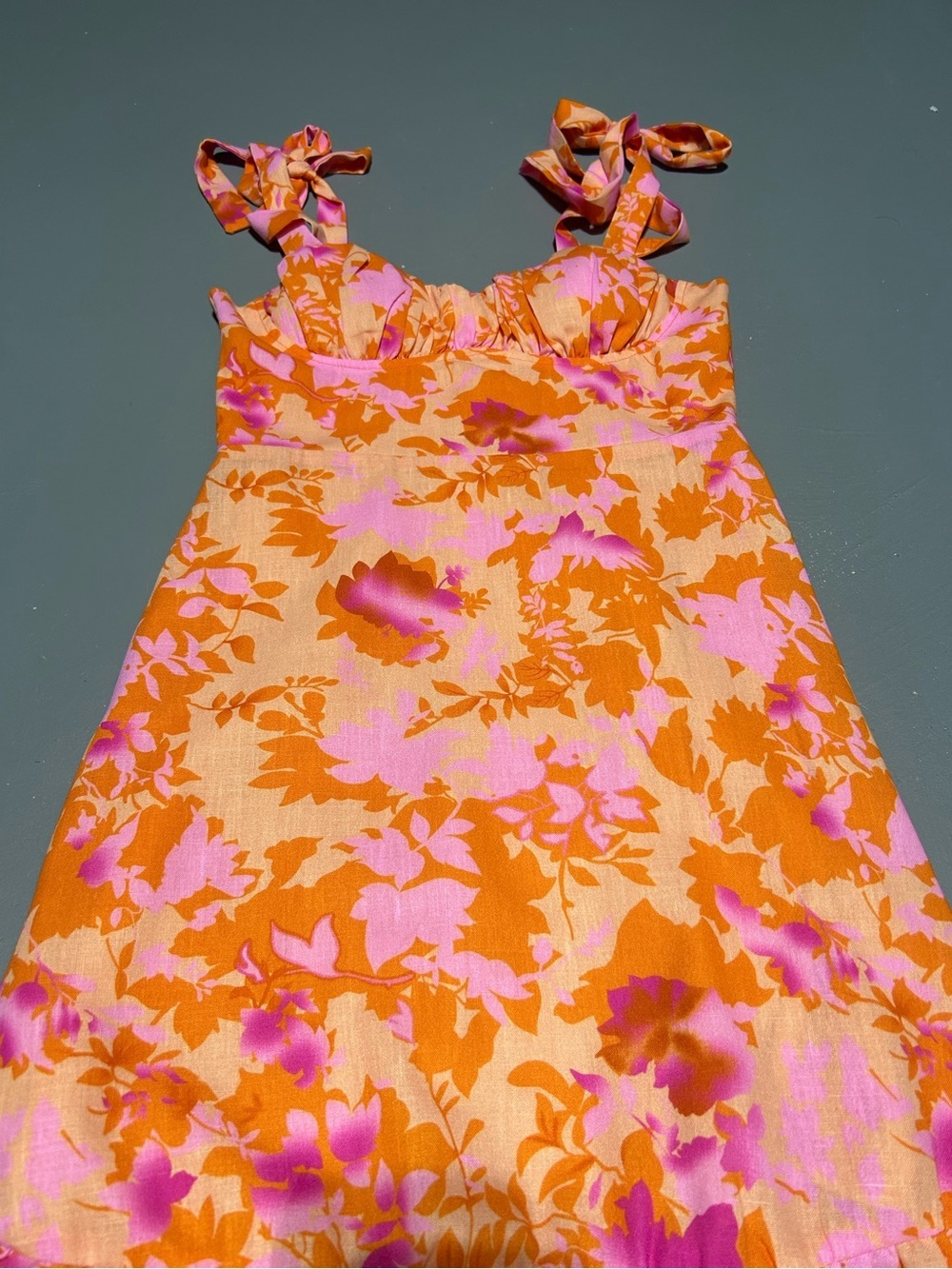 One and Only Collective Orange and Pink Maxi Summer Dress (Women’s Size M) - Picture 5 of 9